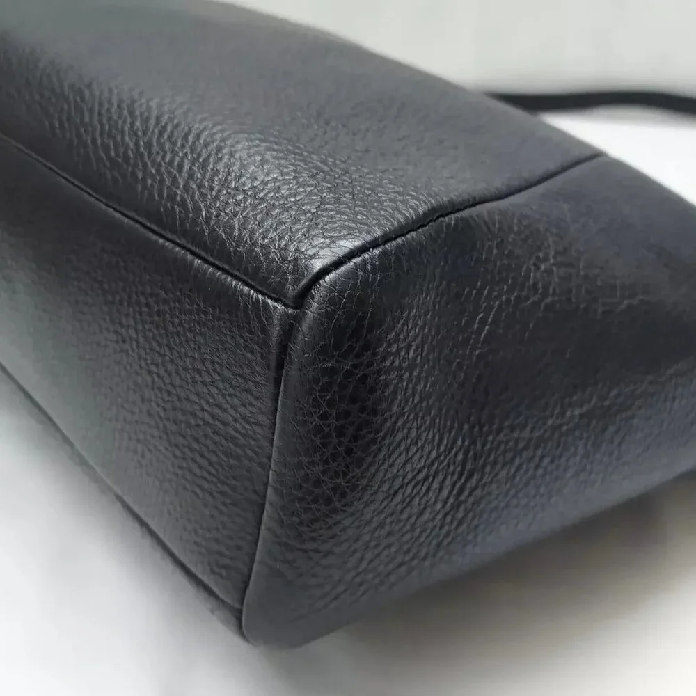 Coach Black Pebbled Leather Crossbody Tote